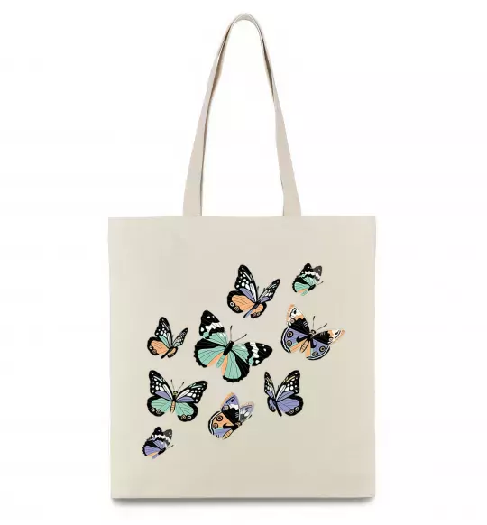 Эко-сумка Малюнок метелики Бежевый фото