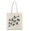 Еко-сумка Рисунок бабочек Бежевий фото