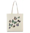 Эко-сумка Малюнок метелики Бежевый Эко-сумка Малюнок метелики Бежевый фото