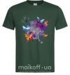 Чоловіча футболка Акварельные бабочки Темно-зелений фото