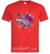 Мужская футболка Акварельные бабочки Красный фото