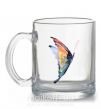 Чашка скляна Rainbow butterfly Прозорий фото