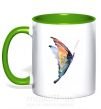 Чашка з кольоровою ручкою Rainbow butterfly Зелений фото