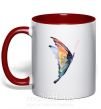 Чашка с цветной ручкой Rainbow butterfly Красный фото