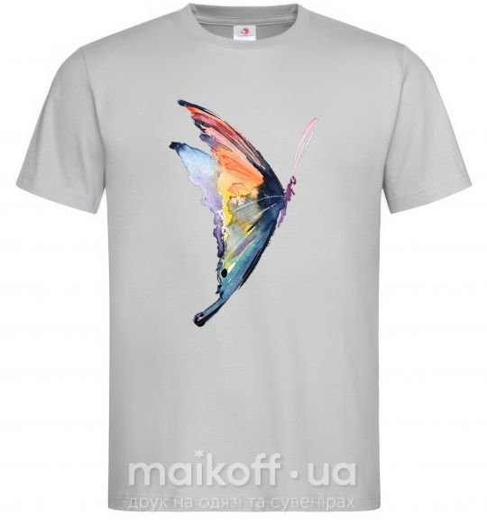 Мужская футболка Rainbow butterfly Серый фото