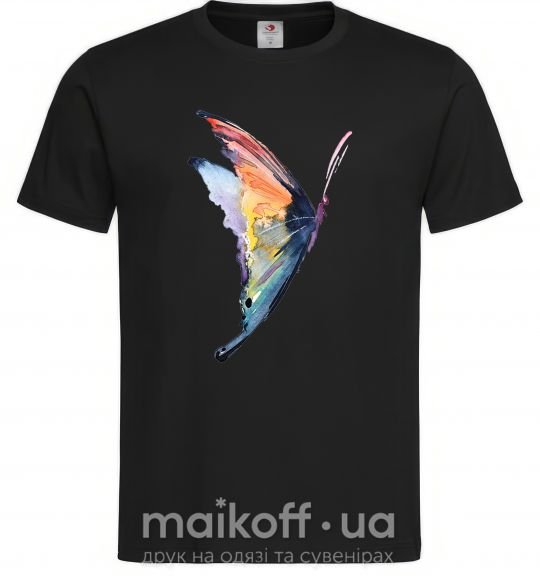 Чоловіча футболка Rainbow butterfly Чорний фото