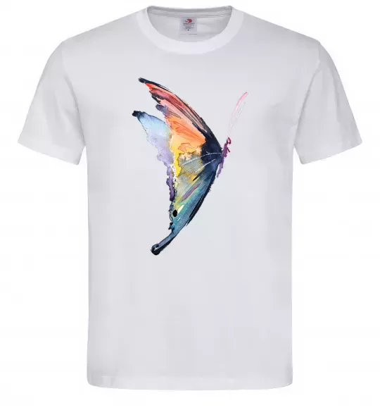 Чоловіча футболка Rainbow butterfly Білий фото