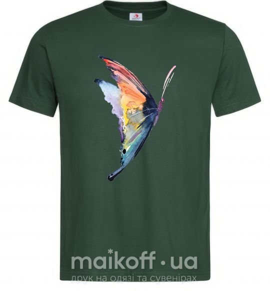 Мужская футболка Rainbow butterfly Темно-зеленый фото