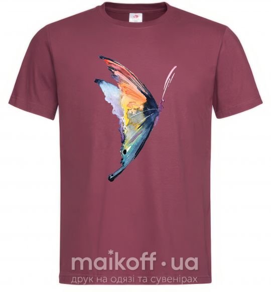 Мужская футболка Rainbow butterfly Бордовый фото