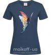 Женская футболка Rainbow butterfly Темно-синий фото