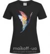 Женская футболка Rainbow butterfly Черный фото