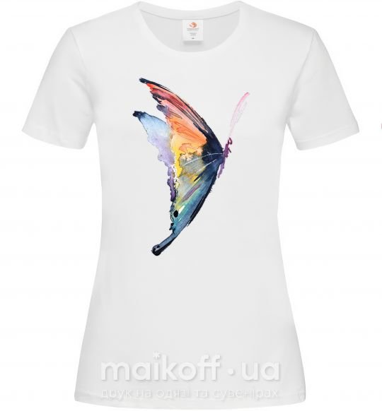 Жіноча футболка Rainbow butterfly Білий фото