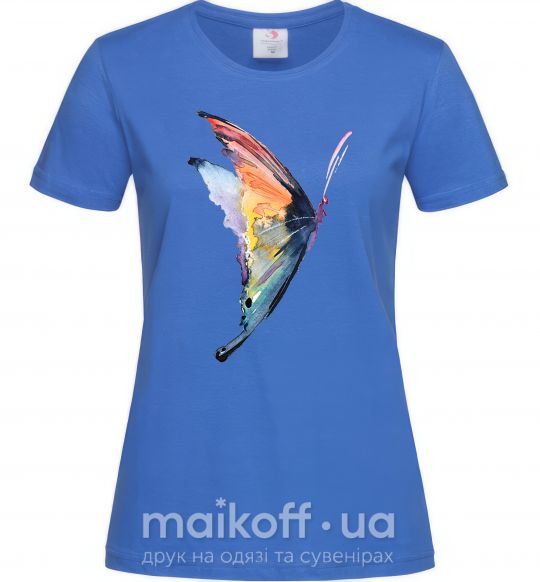 Женская футболка Rainbow butterfly Ярко-синий фото
