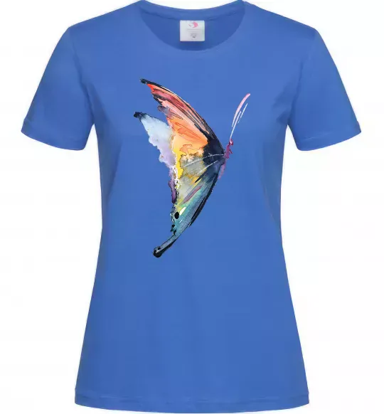 Женская футболка Rainbow butterfly Ярко-синий фото