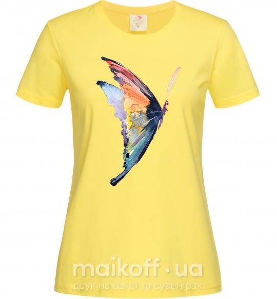 Женская футболка Rainbow butterfly Лимонный фото