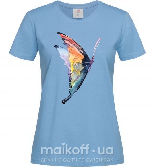 Женская футболка Rainbow butterfly Голубой фото