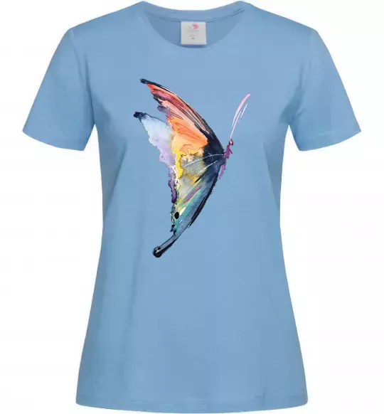 Женская футболка Rainbow butterfly Голубой фото