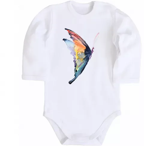Детский боди Rainbow butterfly Белый фото