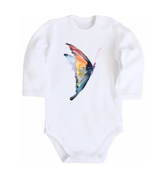 Дитячий бодік Rainbow butterfly Білий фото