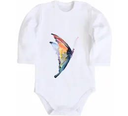 Дитячий бодік Rainbow butterfly Білий фото