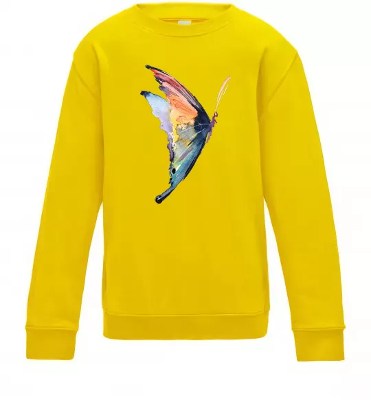 Детский Свитшот Rainbow butterfly Солнечно желтый фото