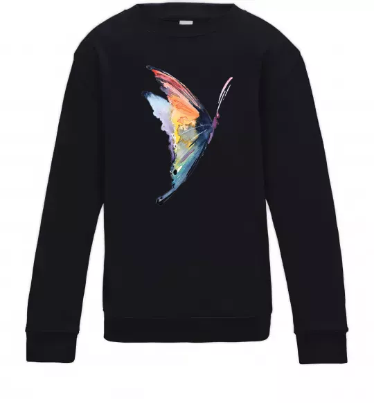 Детский Свитшот Rainbow butterfly Черный фото