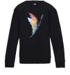 Детский Свитшот Rainbow butterfly Черный фото