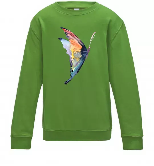 Детский Свитшот Rainbow butterfly Лаймовый фото