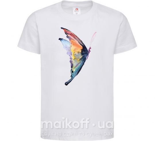 Дитяча футболка Rainbow butterfly Білий фото