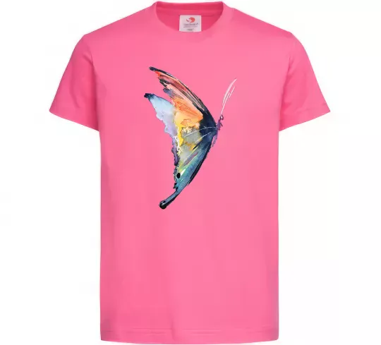 Детская футболка Rainbow butterfly Ярко-розовый фото