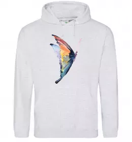 Женская толстовка (худи) Небесно-блакитний метелик Песочный фото Женская толстовка (худи) Небесно-блакитний метелик Песочный фото