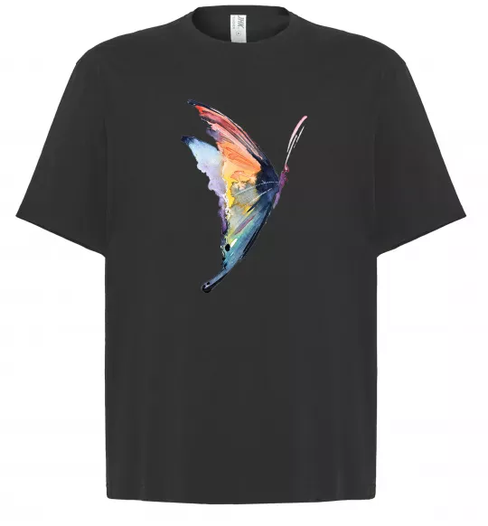 Футболка Оверсайз Rainbow butterfly Черный фото