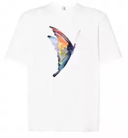 Футболка Оверсайз Rainbow butterfly Белый фото