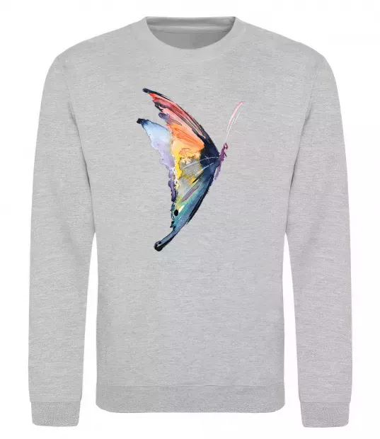 Світшот Rainbow butterfly Сірий меланж фото