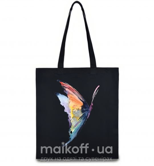 Еко-сумка Rainbow butterfly Чорний фото