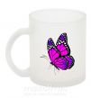 Чашка скляна Ярко розовая бабочка Фроузен фото