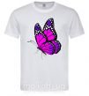 Мужская футболка Ярко розовая бабочка Белый фото