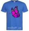 Чоловіча футболка Ярко розовая бабочка Яскраво-синій фото