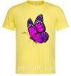 Чоловіча футболка Ярко розовая бабочка Лимонний фото