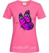Жіноча футболка Ярко розовая бабочка Яскраво-рожевий фото