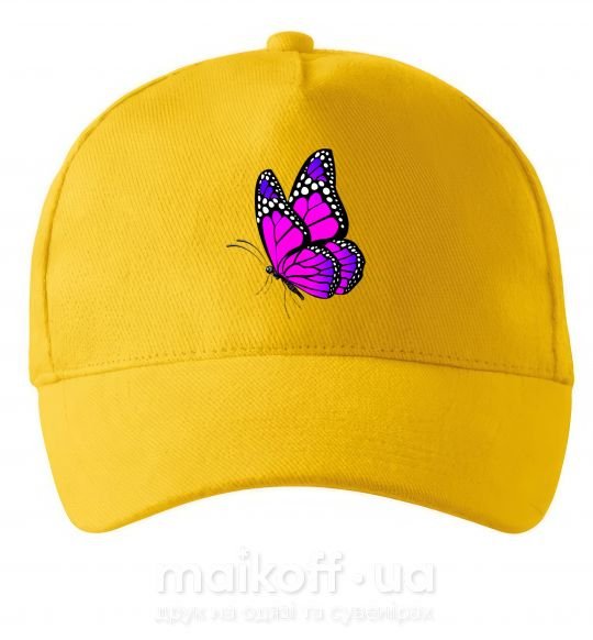 Кепка Ярко розовая бабочка Сонячно жовтий фото