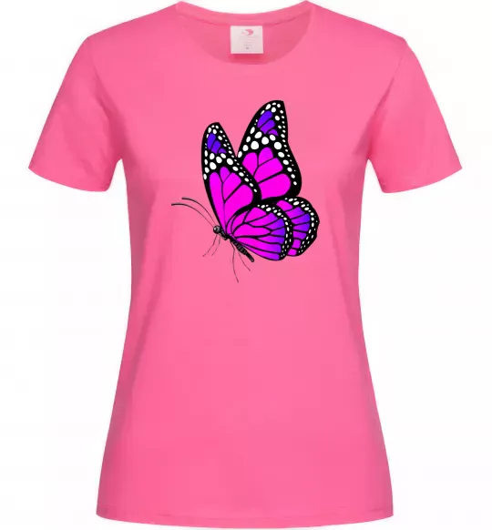 Женская футболка Рожевий метелик Ярко-розовый фото