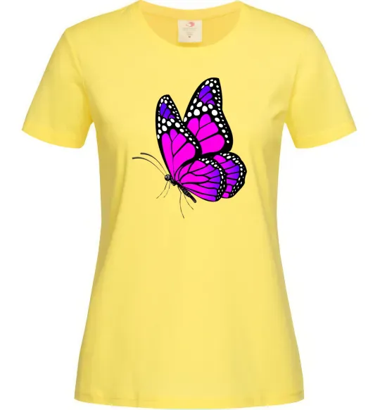 Женская футболка Рожевий метелик Лимонный фото