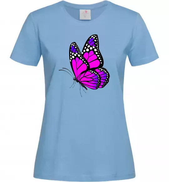 Женская футболка Рожевий метелик Голубой фото