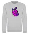 Свитшот Рожевий метелик Серый меланж фото