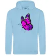 Чоловіча толстовка (худі) Рожевий метелик Блакитний фото