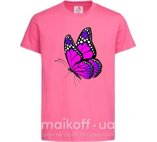 Дитяча футболка Ярко розовая бабочка Яскраво-рожевий фото