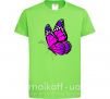 Детская футболка Ярко розовая бабочка Лаймовый фото