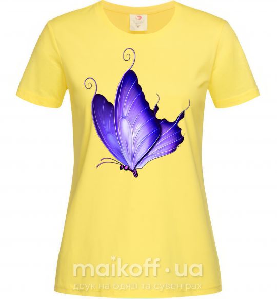 Жіноча футболка Flying butterfly Лимонний фото