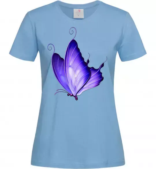 Женская футболка Flying butterfly Голубой фото